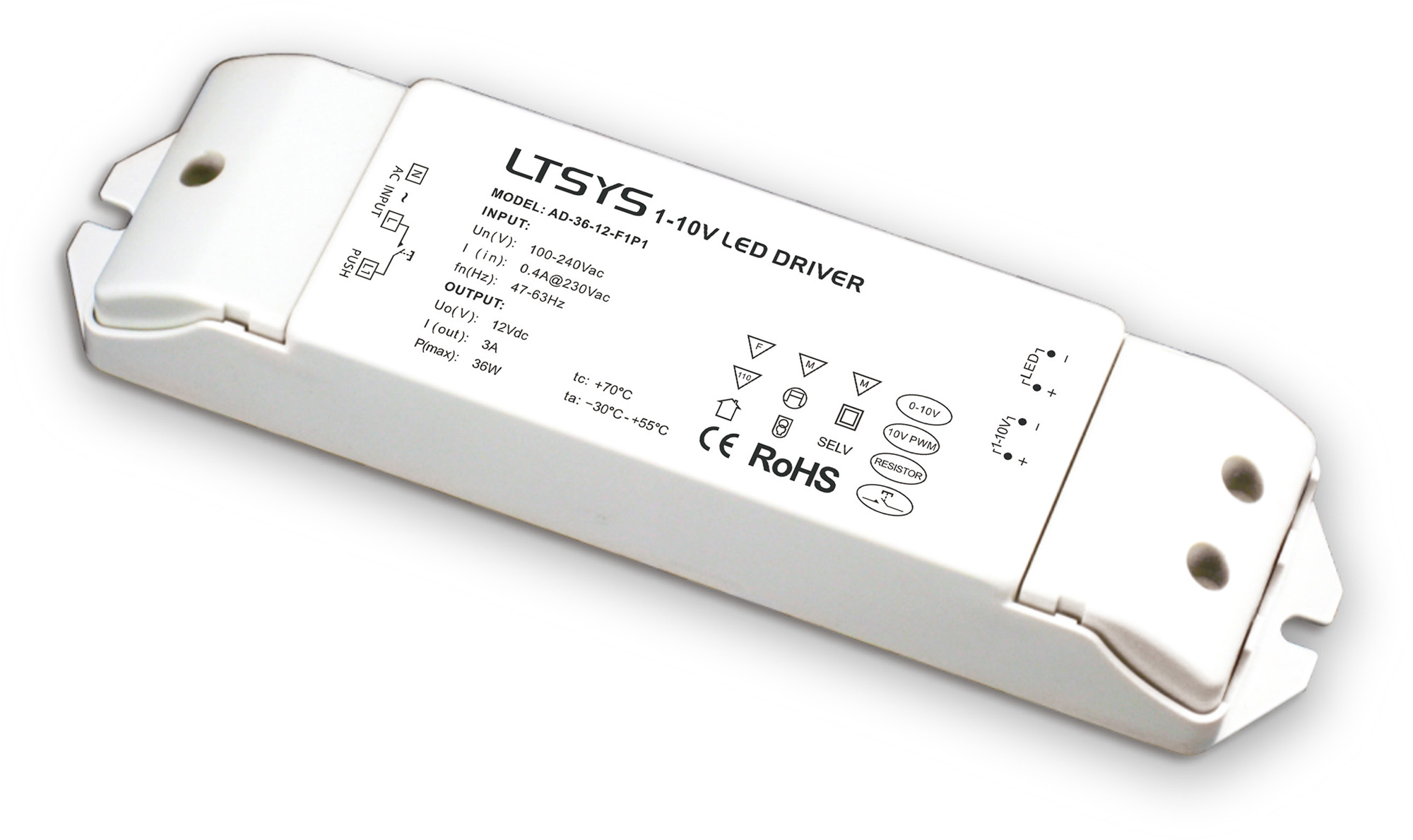 AD-36-12-F1P1  PWM Push Dim 36W Voltage Dimmable Driver